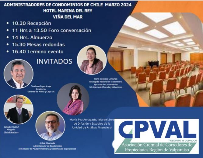 UAF EXPONE EN PRIMER ENCUENTRO 2024 DE CORREDORES DE PROPIEDADES Y ADMINISTRADORES DE CONDOMINIOS DE LA REGIÓN DE VALPARAÍSO