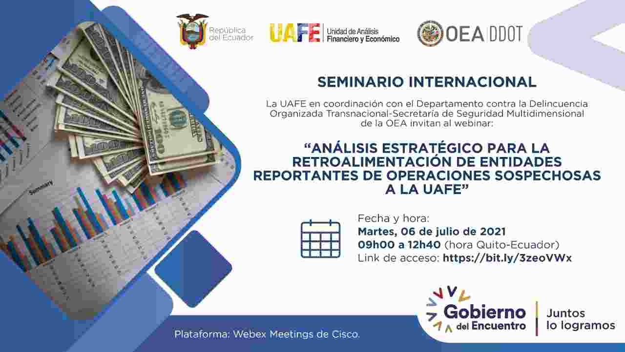 UAF EXPONE EN SEMINARIO INTERNACIONAL “ANÁLISIS ESTRATÉGICO PARA LA RETROALIMENTACIÓN DE ENTIDADES REPORTANTES DE OPERACIONES SOSPECHOSAS A LA UAFE”